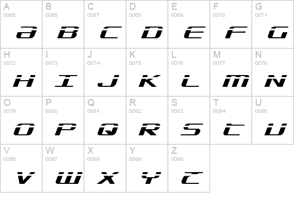 SDF Laser Italic uppercase A-Z preview