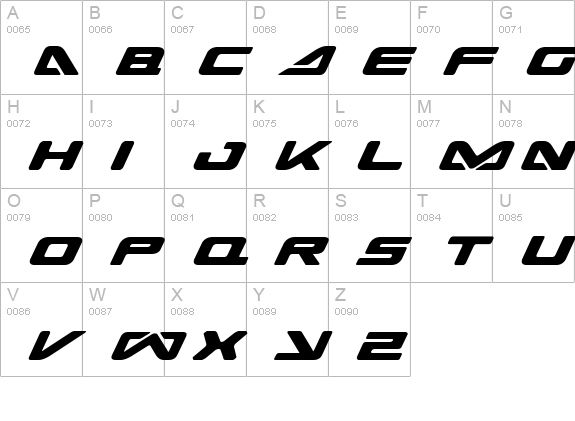 Sea Dog 2001 Italic uppercase A-Z preview