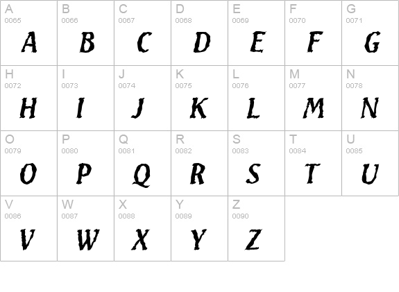 SeagullRandom-Italic uppercase A-Z preview