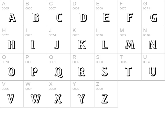 SeagullShadow-Regular uppercase A-Z preview