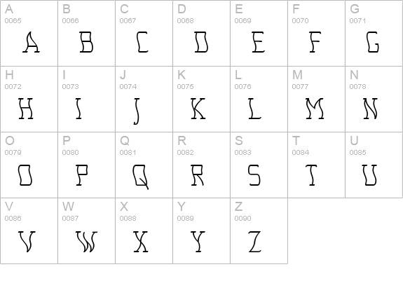 Seasick uppercase A-Z preview