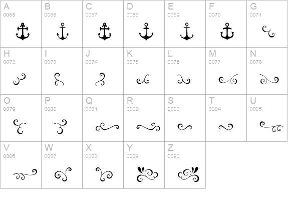 Seaworthy Extras uppercase A-Z preview