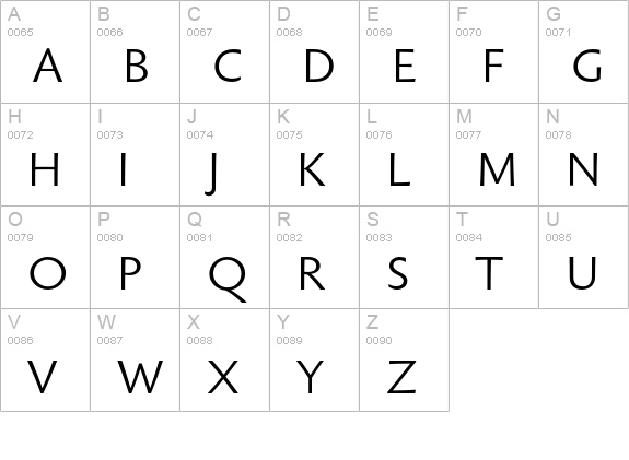 Sebastian Light Pro uppercase A-Z preview