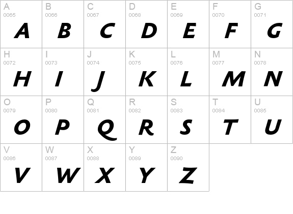 Sebastian Medium Pro Bold Italic uppercase A-Z preview