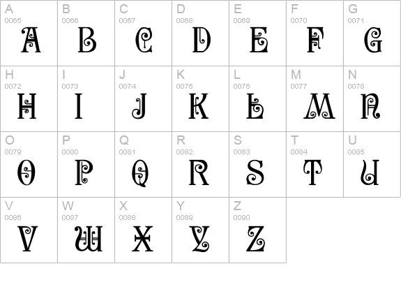 SecesjaPL uppercase A-Z preview