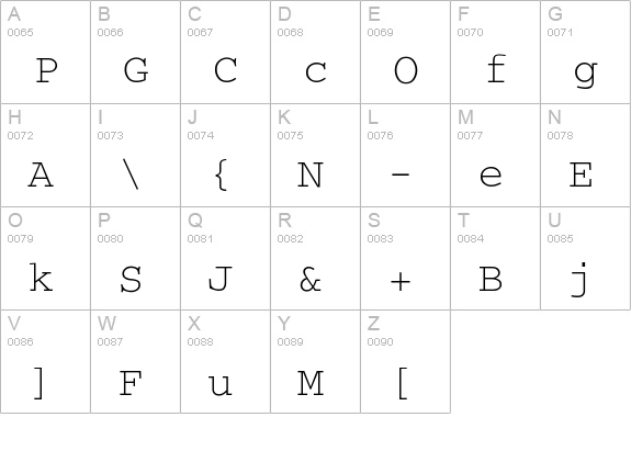 SecretCode-Normal uppercase A-Z preview