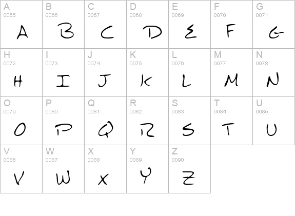 SeftonsHand Regular uppercase A-Z preview