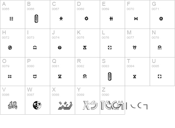 Seized X-S uppercase A-Z preview