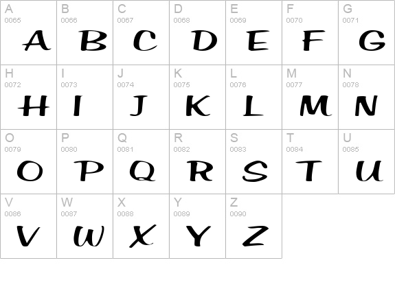SeldaneScript uppercase A-Z preview