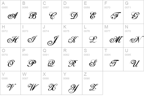Selfish uppercase A-Z preview