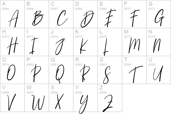 Sellinda uppercase A-Z preview