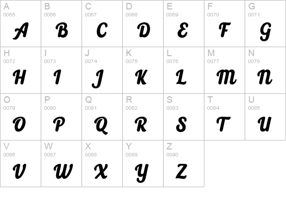 Selphia uppercase A-Z preview