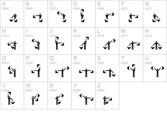 Semaphore uppercase A-Z preview