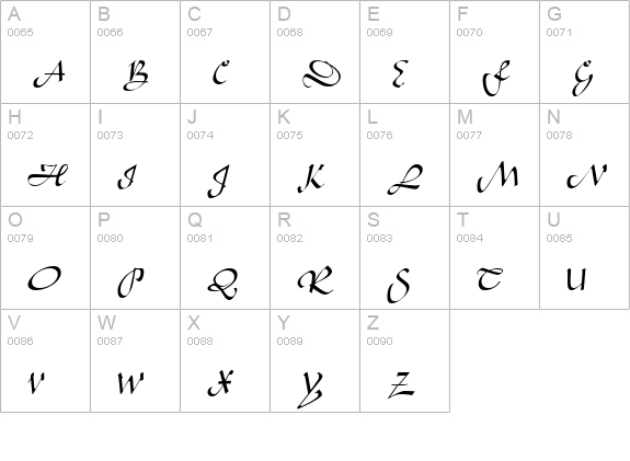 Semia Script SSi uppercase A-Z preview