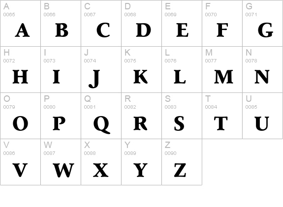 Seneca R uppercase A-Z preview