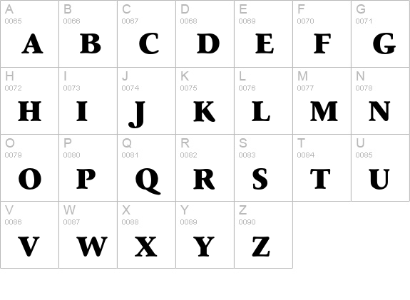 Seneca Extra Bold uppercase A-Z preview