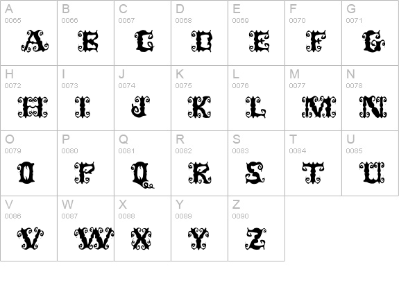 Senorita uppercase A-Z preview