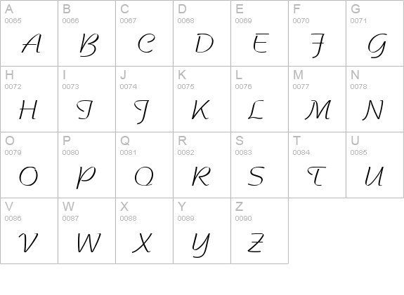 Sentimental Script Light SSi uppercase A-Z preview