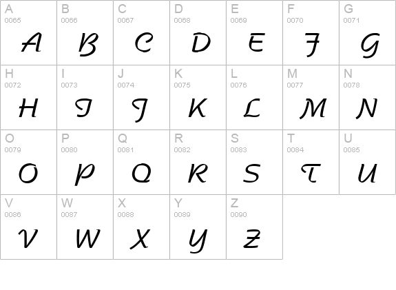 Sentimental Script SSi uppercase A-Z preview