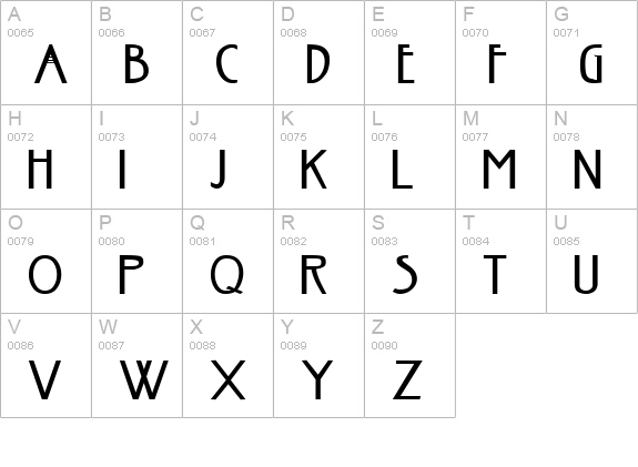 Senussi uppercase A-Z preview