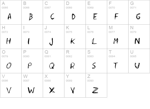Serena uppercase A-Z preview