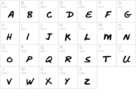 SergesHand Regular uppercase A-Z preview
