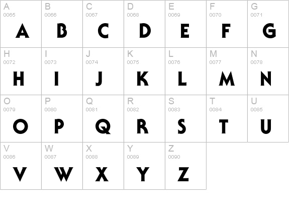Serif Gothic Heavy uppercase A-Z preview