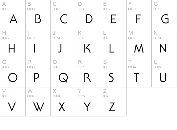 Serif Gothic Regular uppercase A-Z preview