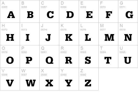 Serifa Bold uppercase A-Z preview