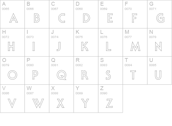 SerifGothicOutline uppercase A-Z preview