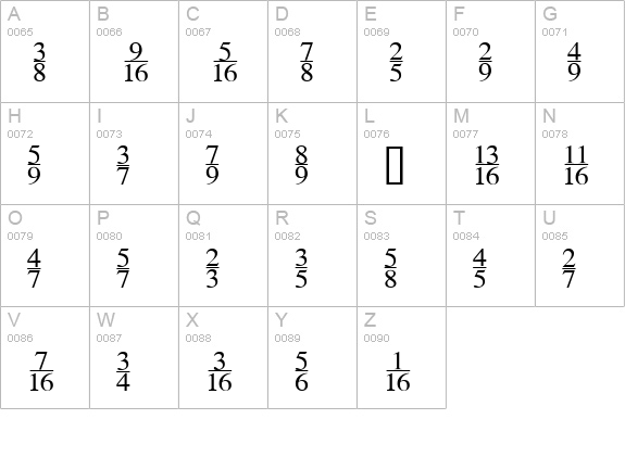 SeriFractions uppercase A-Z preview