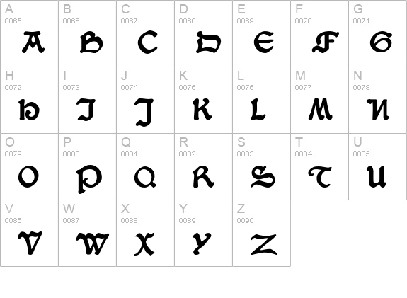 SerpentisBlack uppercase A-Z preview