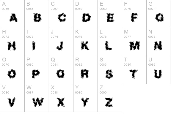Sevendots-Caps uppercase A-Z preview