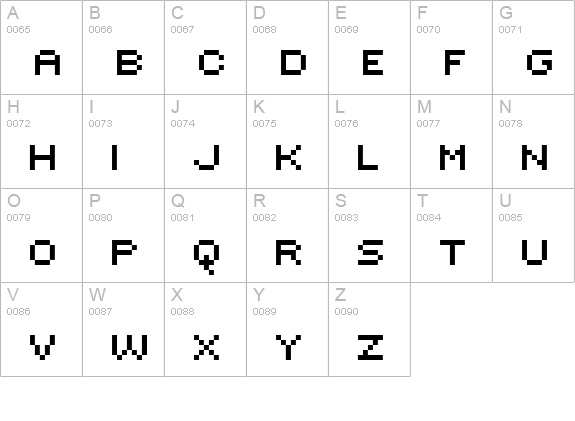 Sevenet 7 uppercase A-Z preview