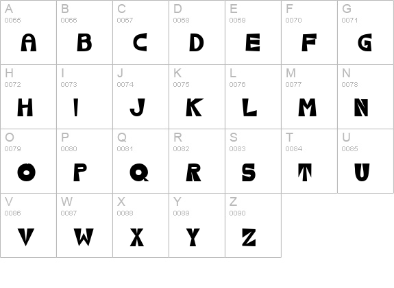 Seventy Flares uppercase A-Z preview