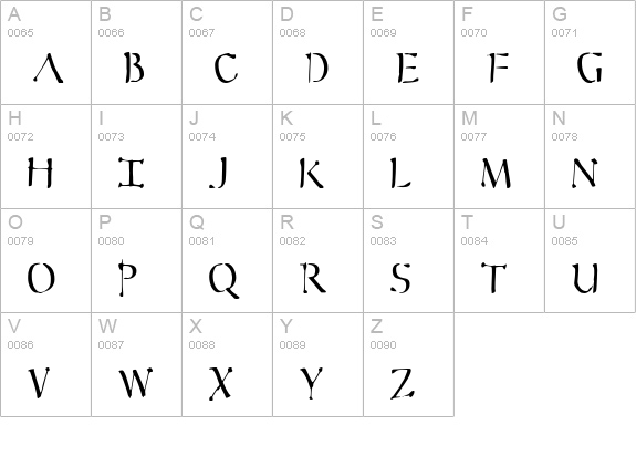 Sever Condensed uppercase A-Z preview