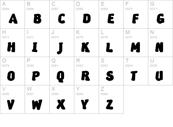 Severina uppercase A-Z preview