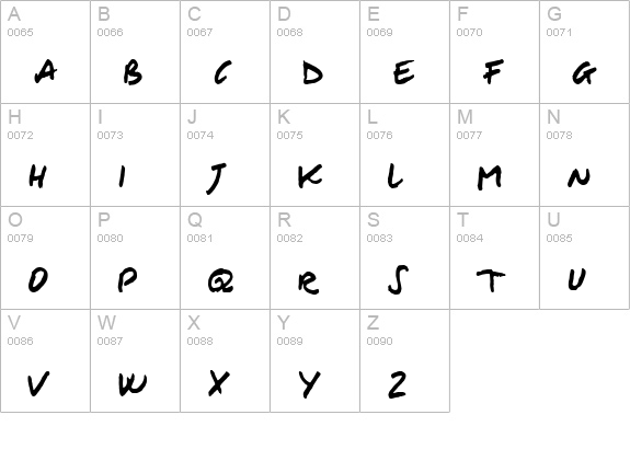 Severus uppercase A-Z preview