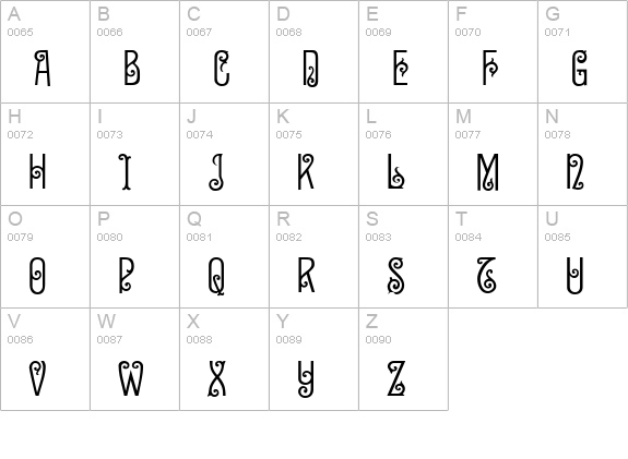 Sevilla Decor uppercase A-Z preview