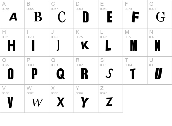 Sex Pistols uppercase A-Z preview