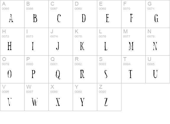 Sexsmith Gaunt uppercase A-Z preview