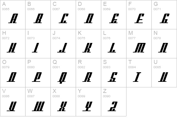SF Americana Dreams Extended Bold uppercase A-Z preview