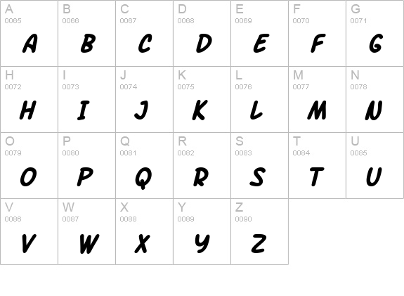 SF Arch Rival Bold Italic uppercase A-Z preview