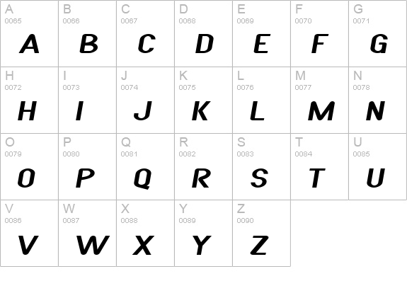 SF Atarian System Extended Italic uppercase A-Z preview