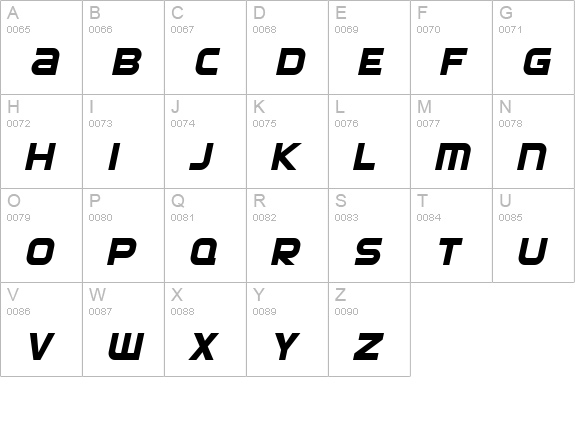 SF Automaton Oblique uppercase A-Z preview
