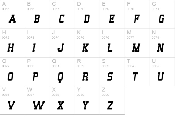 SF Big Whiskey Condensed uppercase A-Z preview