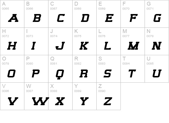 SF Big Whiskey Extended uppercase A-Z preview