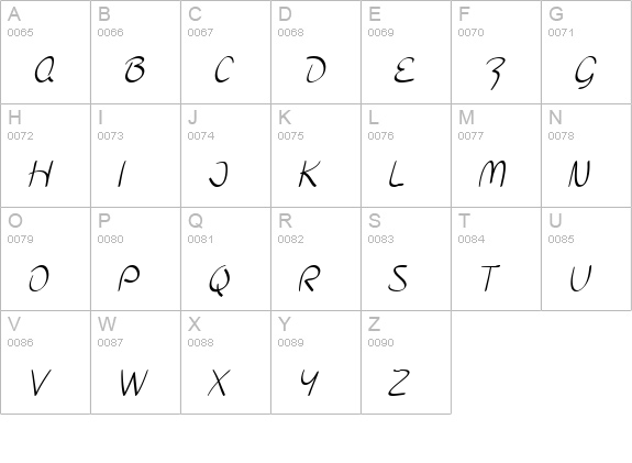 SF Burlington Script SC uppercase A-Z preview