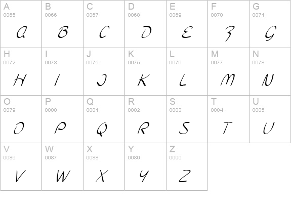 SF Burlington Script SC Italic uppercase A-Z preview