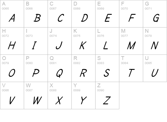 SF Cartoonist Hand Italic uppercase A-Z preview